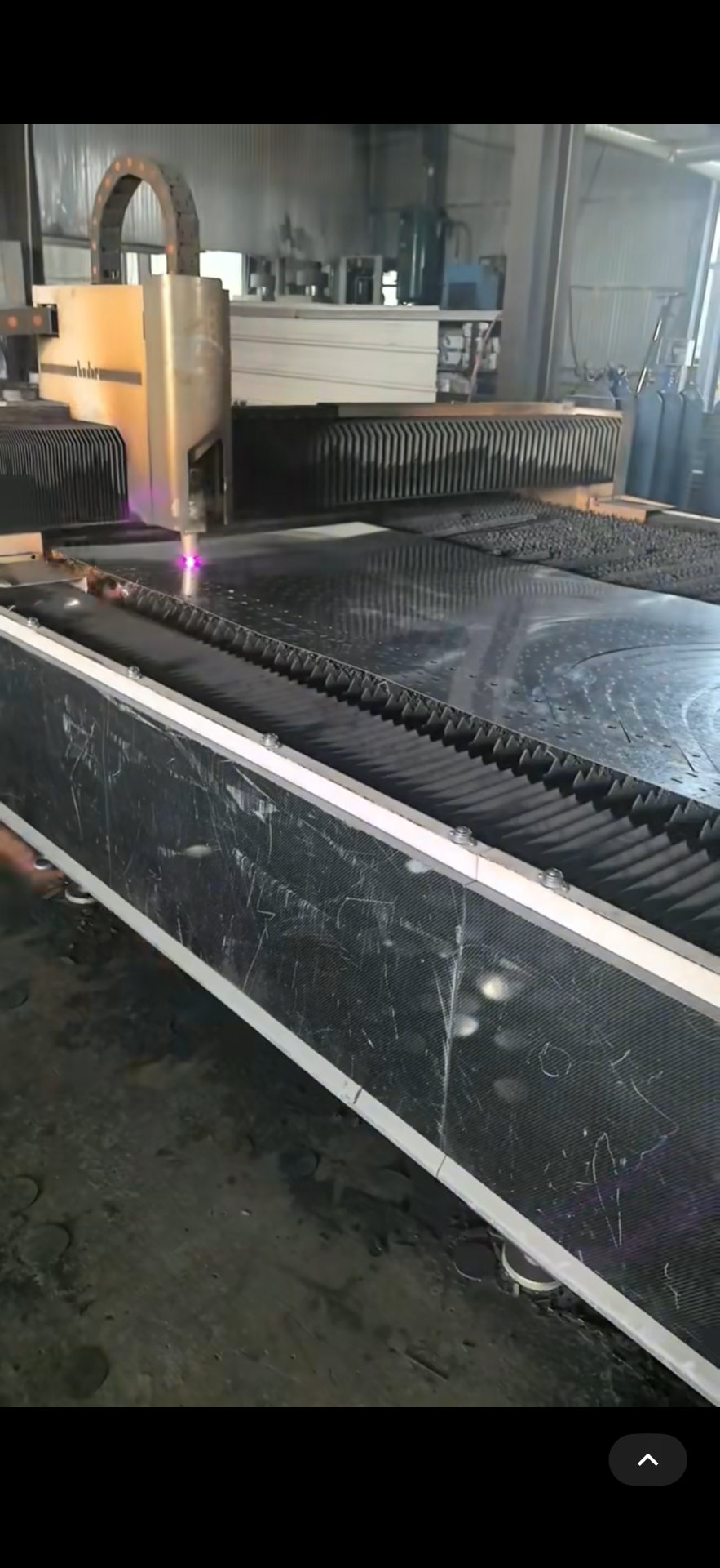 Laser cutting close-up