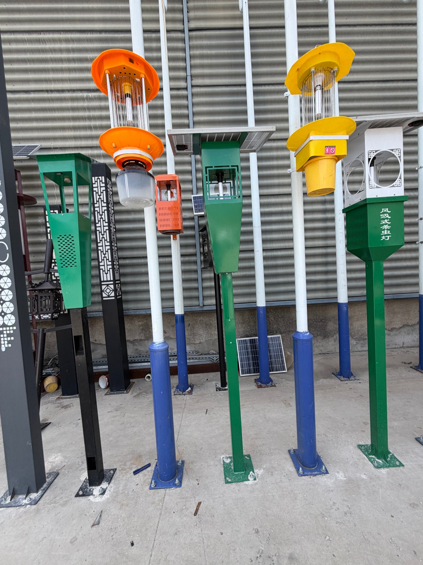 Products on poles outdoor