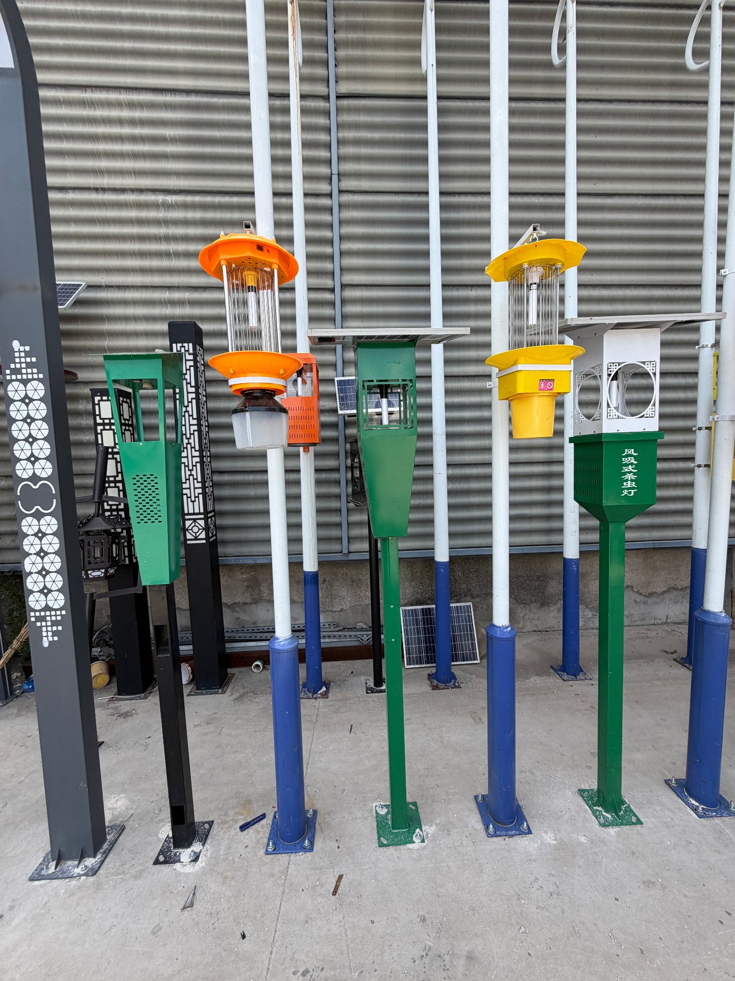 Products on poles outdoor